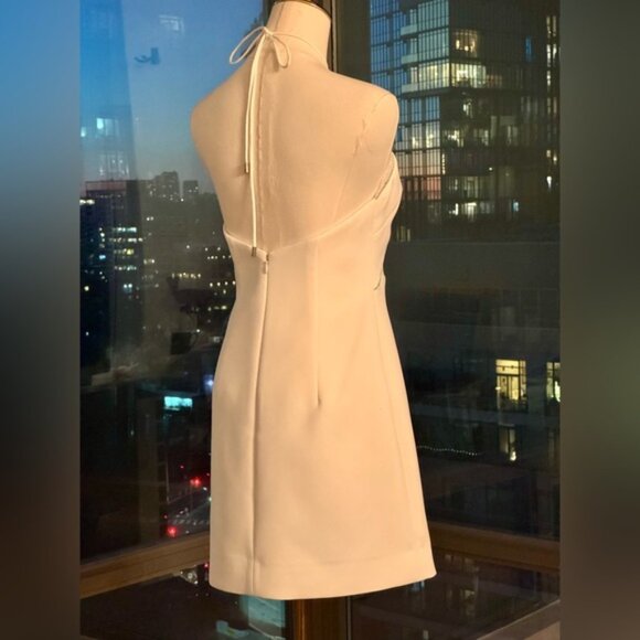 🆕 SELF PORTRAIT 🧿 NWOT White Crepe Halterneck Mini Dress, Sz UK 8 / US 4 - Picture 7 of 16